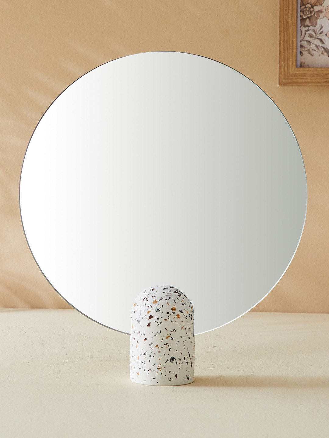 Buy Home Centre Terra White Glass Mirror With Stand Mirrors for