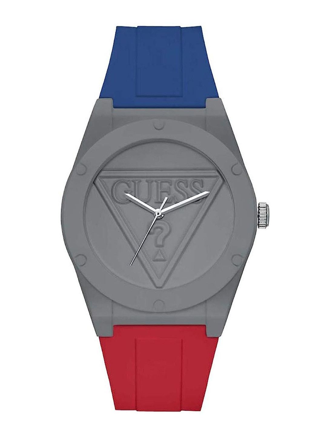 Guess Overdrive White Dial Blue Rubber Strap Watch for Women - W0149L5