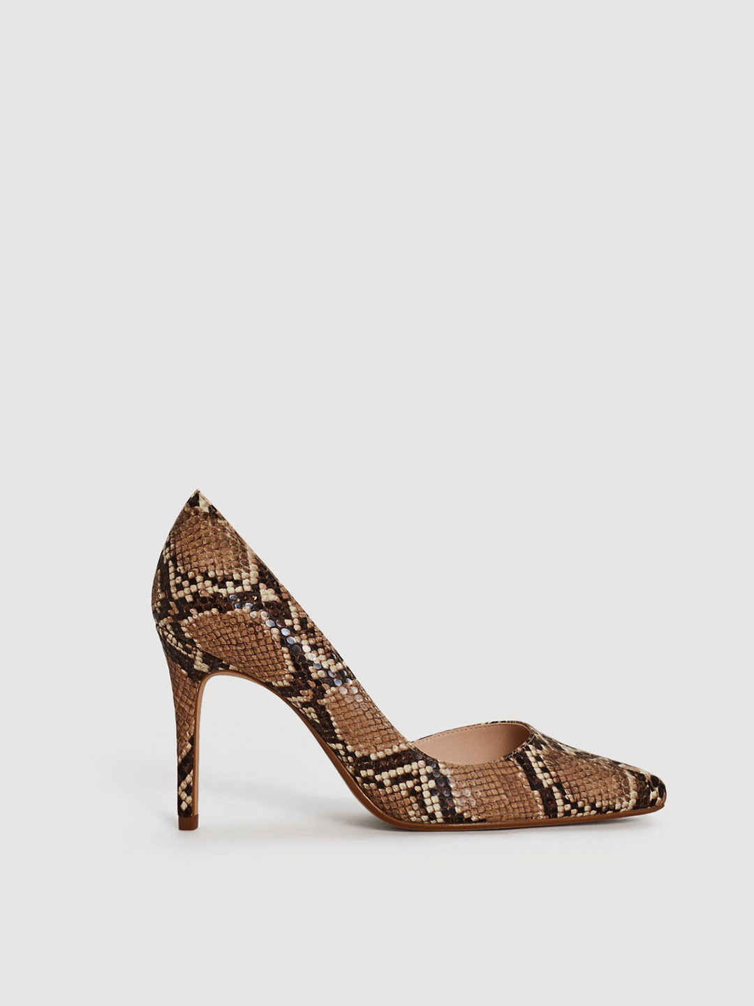 Buy MANGO Women Brown Snakeskin Textured Pumps Heels for Women