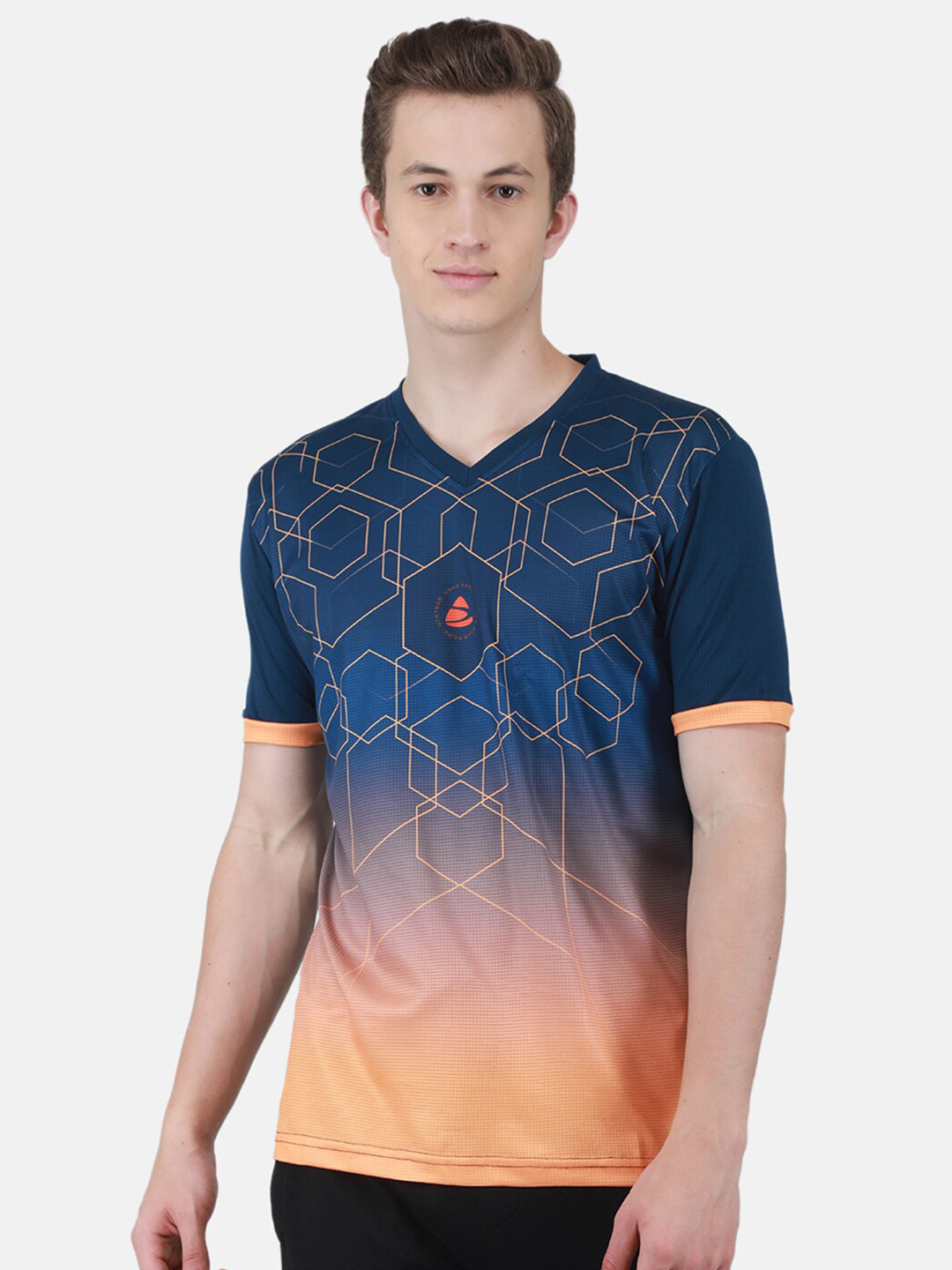 Buy Duke Geometric Printed V Neck Sports T Shirt Tshirts for Men