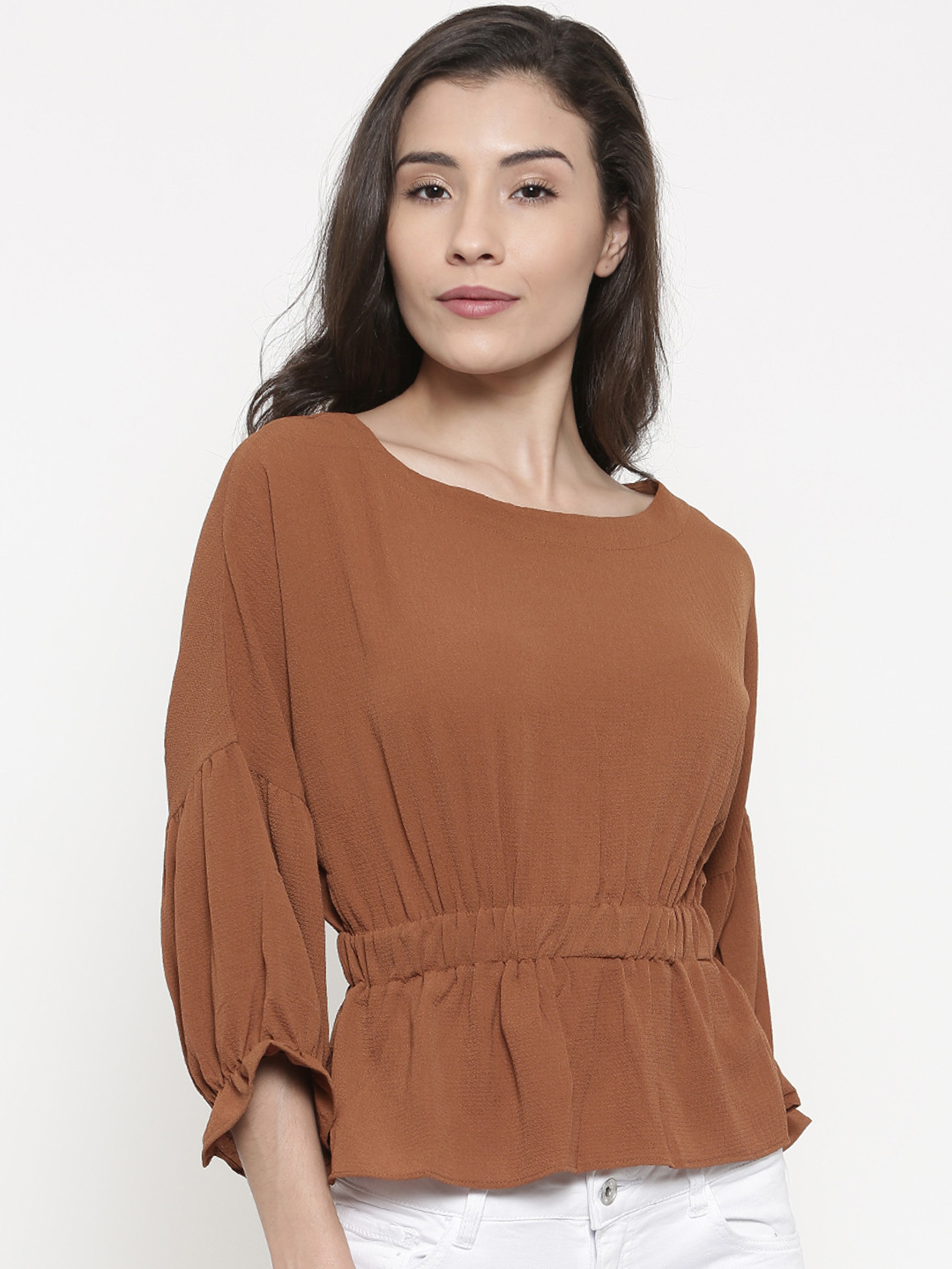 tops on brown jeans