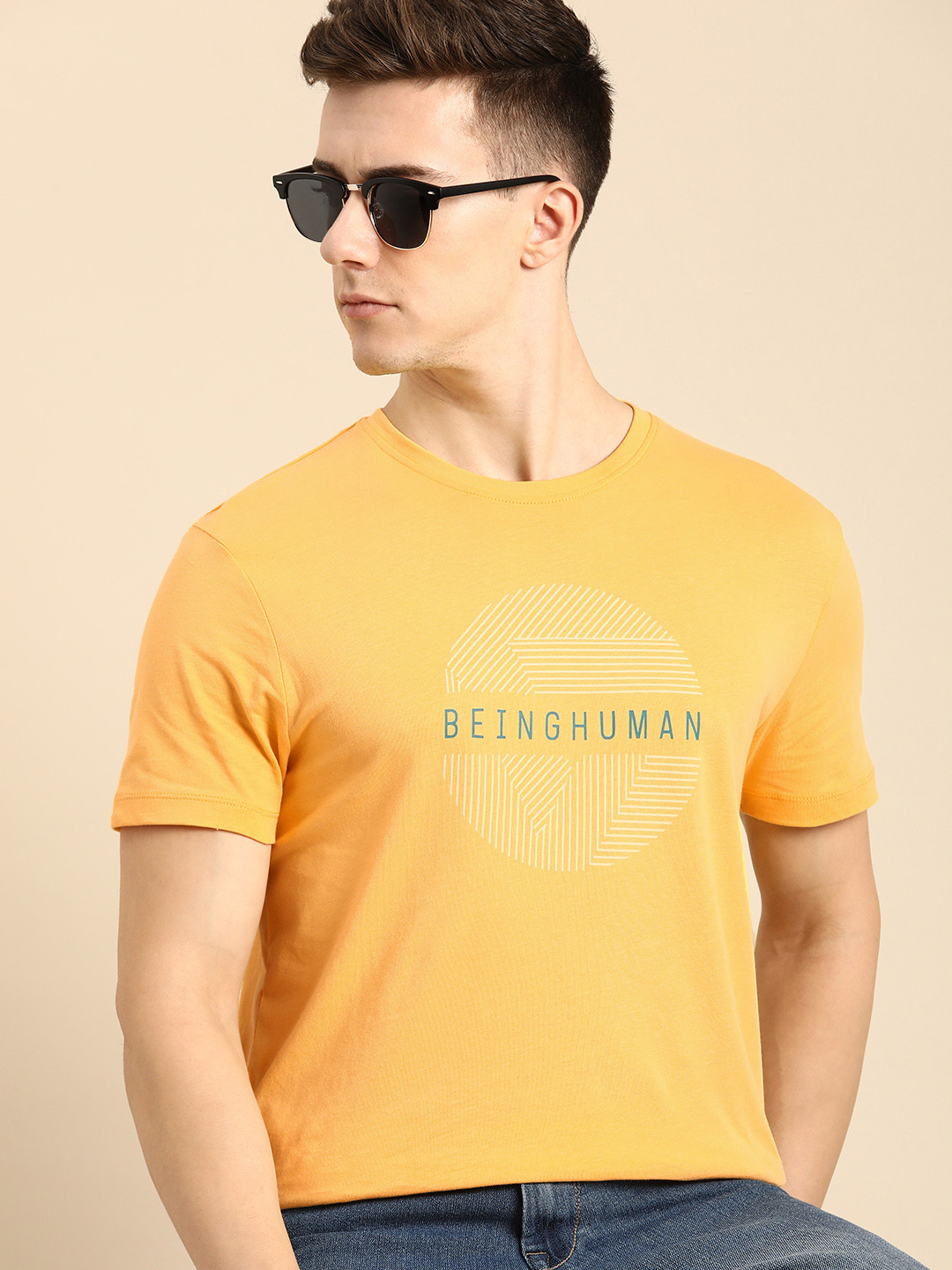 Buy Being Human Pure Cotton Brand Logo Printed Casual T Shirt - Tshirts ...