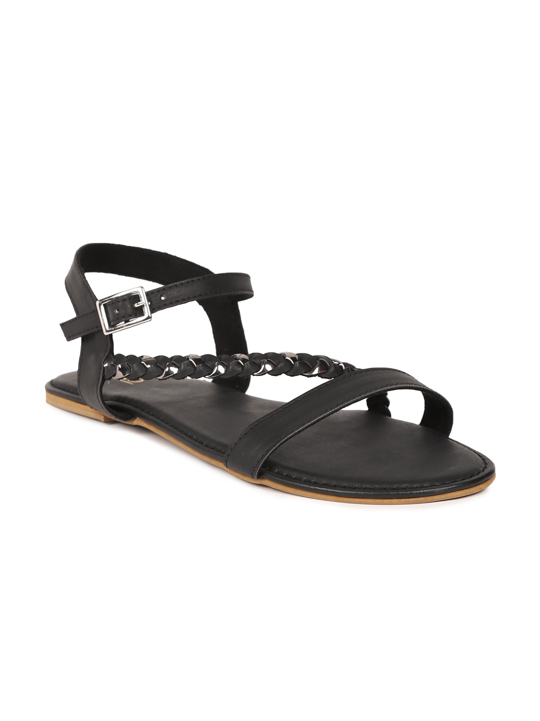 open toe flats myntra