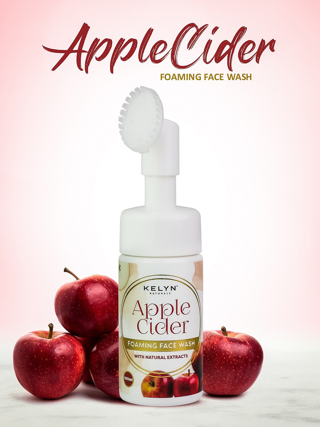 Buy KELYN Apple Cider Vinegar Foaming Face Wash With Built In Face Brush 100ml Face Wash And
