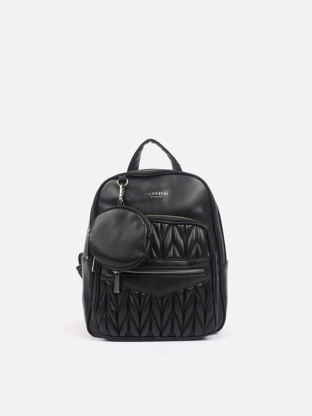 Buy Carlton London Backpack With Quilted Details & Comes With Pouch
