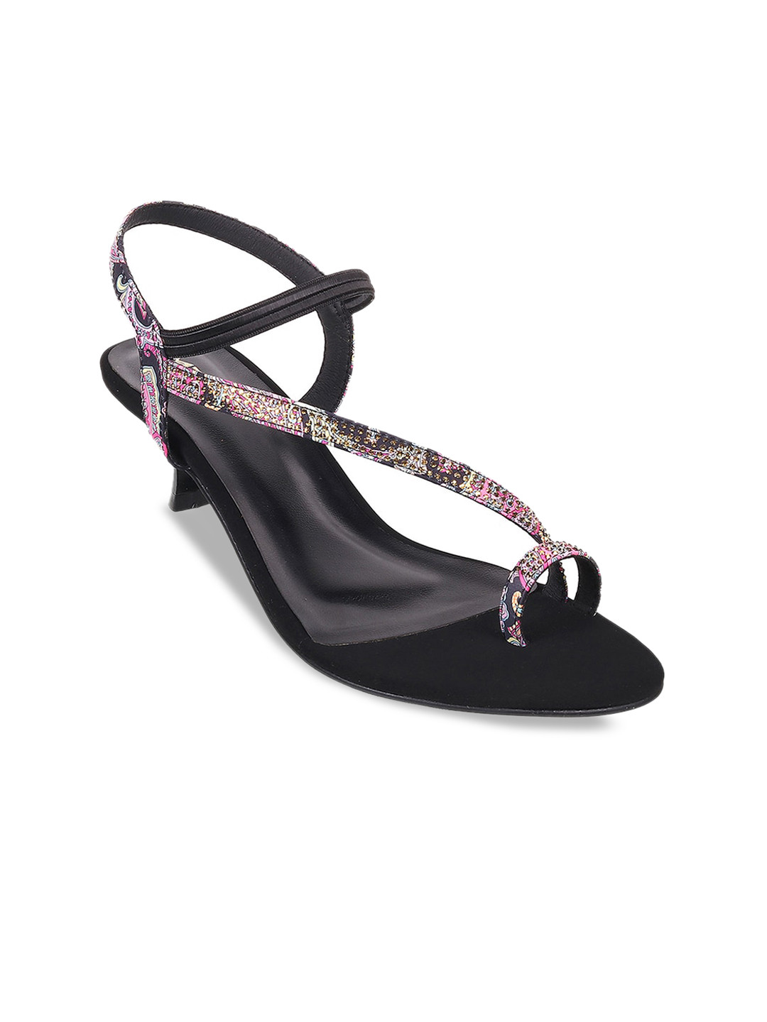 Buy Metro One Toe Embellished Kitten Heels With Backstrap Heels for