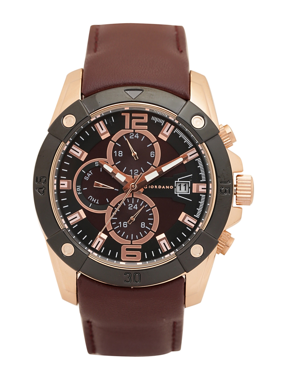 Buy GIORDANO Men Brown & Black Analogue Watch C1012 03 - Watches for ...