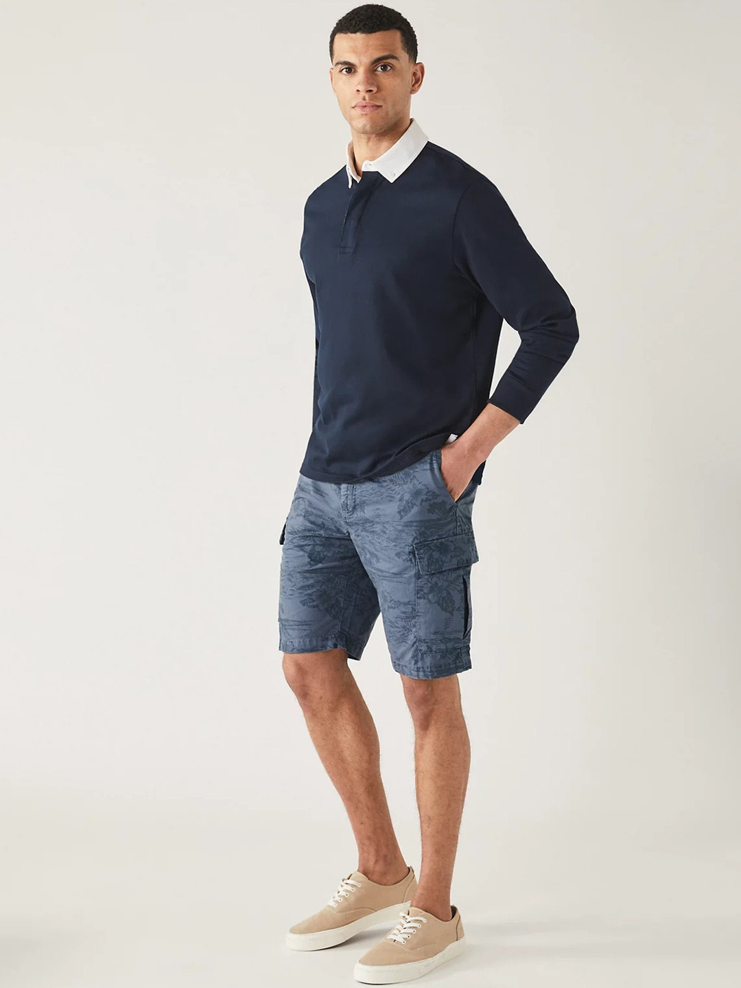 Buy Marks & Spencer Men Floral Printed Denim Shorts Shorts for Men
