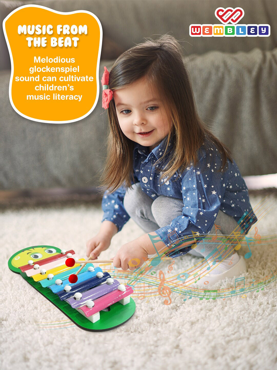 Buy WEMBLEY Kids Wooden Xylophone Musical Instrument Piano Musical