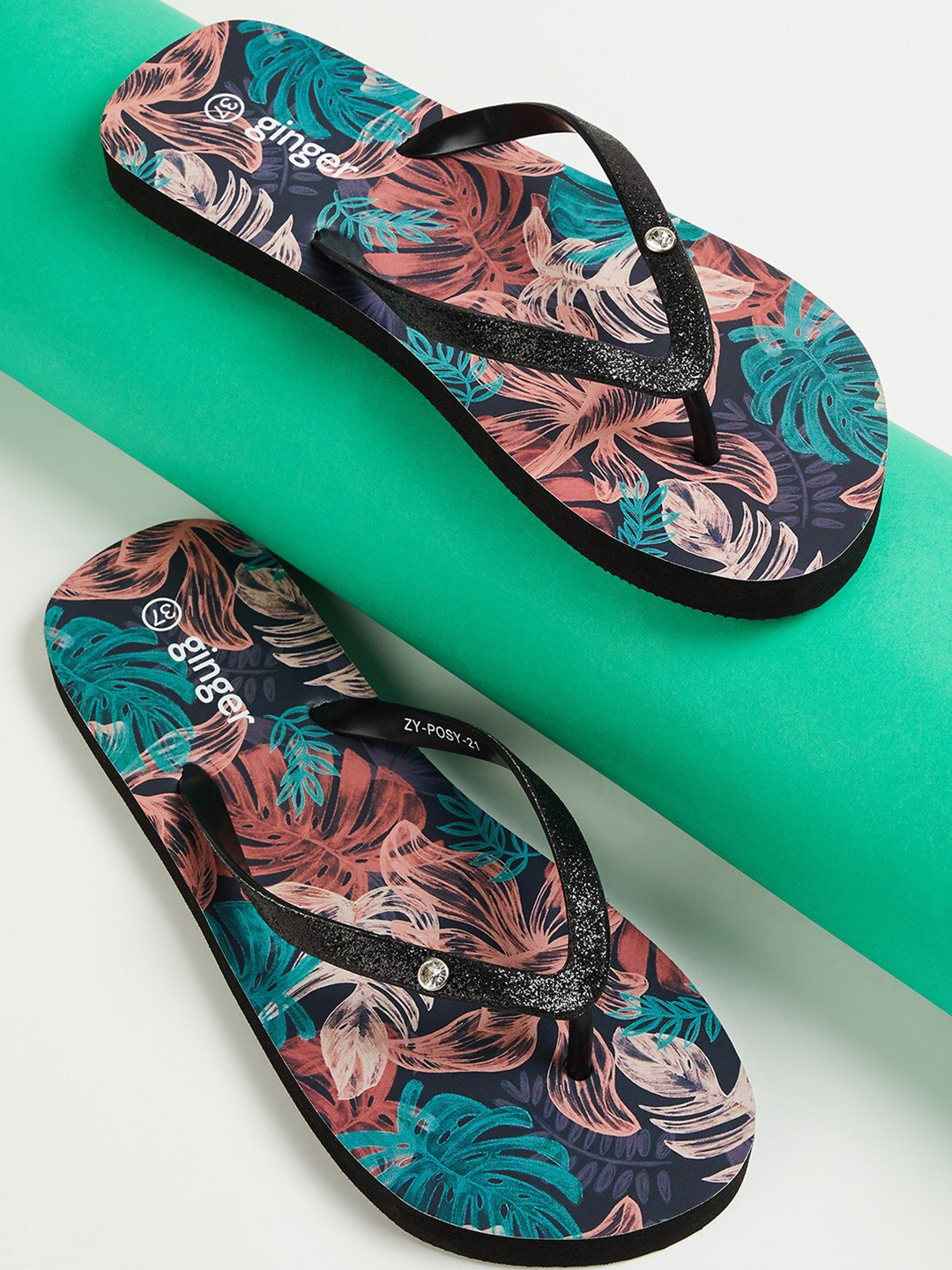 Buy Ginger By Lifestyle Women Printed Rubber Thong Flip Flops Flip Flops for Women 24016308