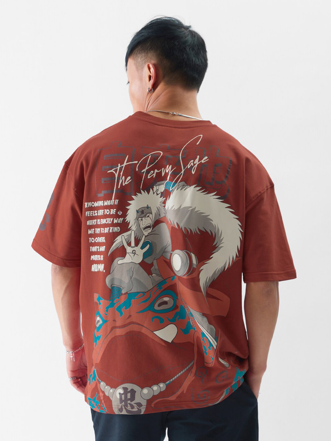 Buy The Souled Store Rust Typography Printed Pure Cotton Oversized T ...