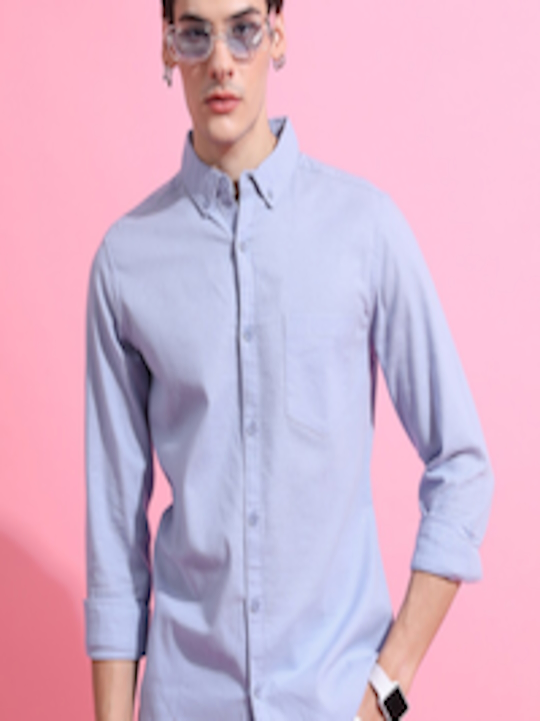 Buy HIGHLANDER Men Blue Slim Fit Opaque Casual Shirt - Shirts for Men ...
