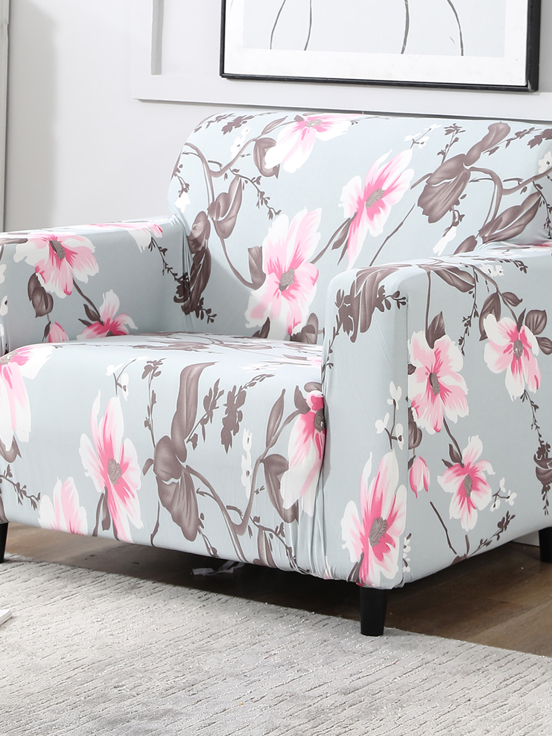 Buy HOKIPO Grey & Pink Printed Single Seater Sofa Cover Sofa Covers for Unisex 24031966 Myntra