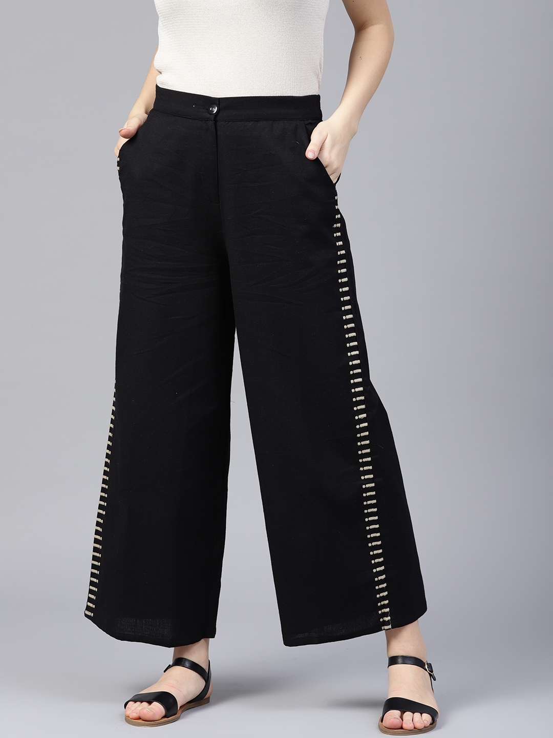 black parallel pants