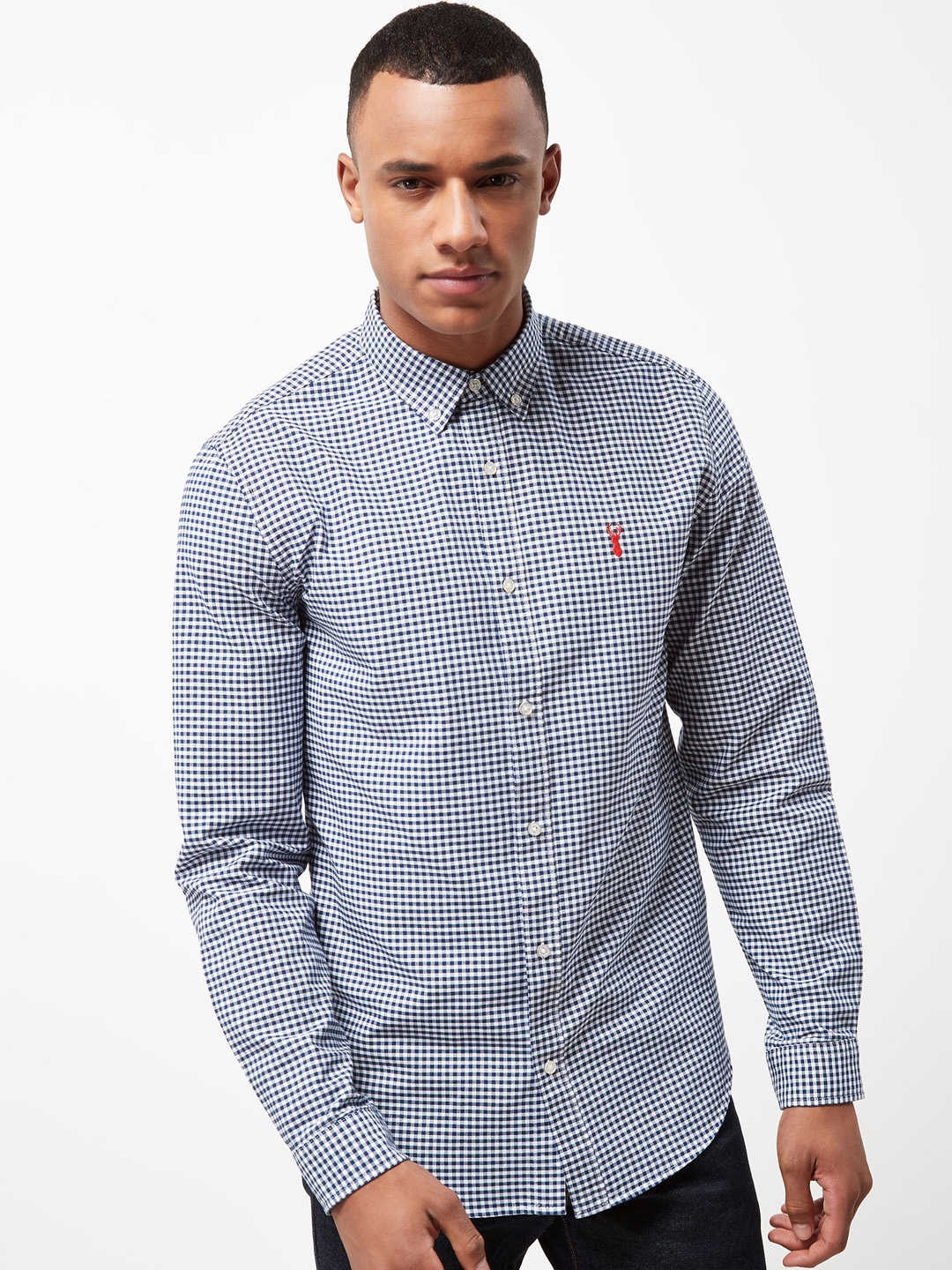 next mens checked shirts