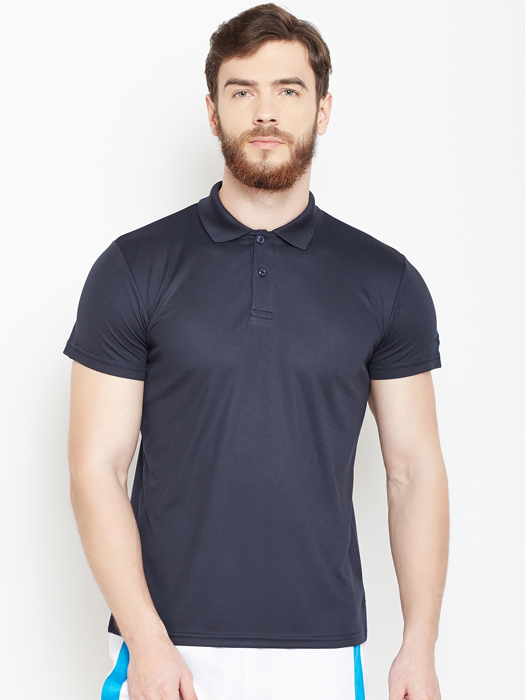 Buy Lotto Men Navy Solid Polo Collar T Shirt - Tshirts for Men 2404759 ...