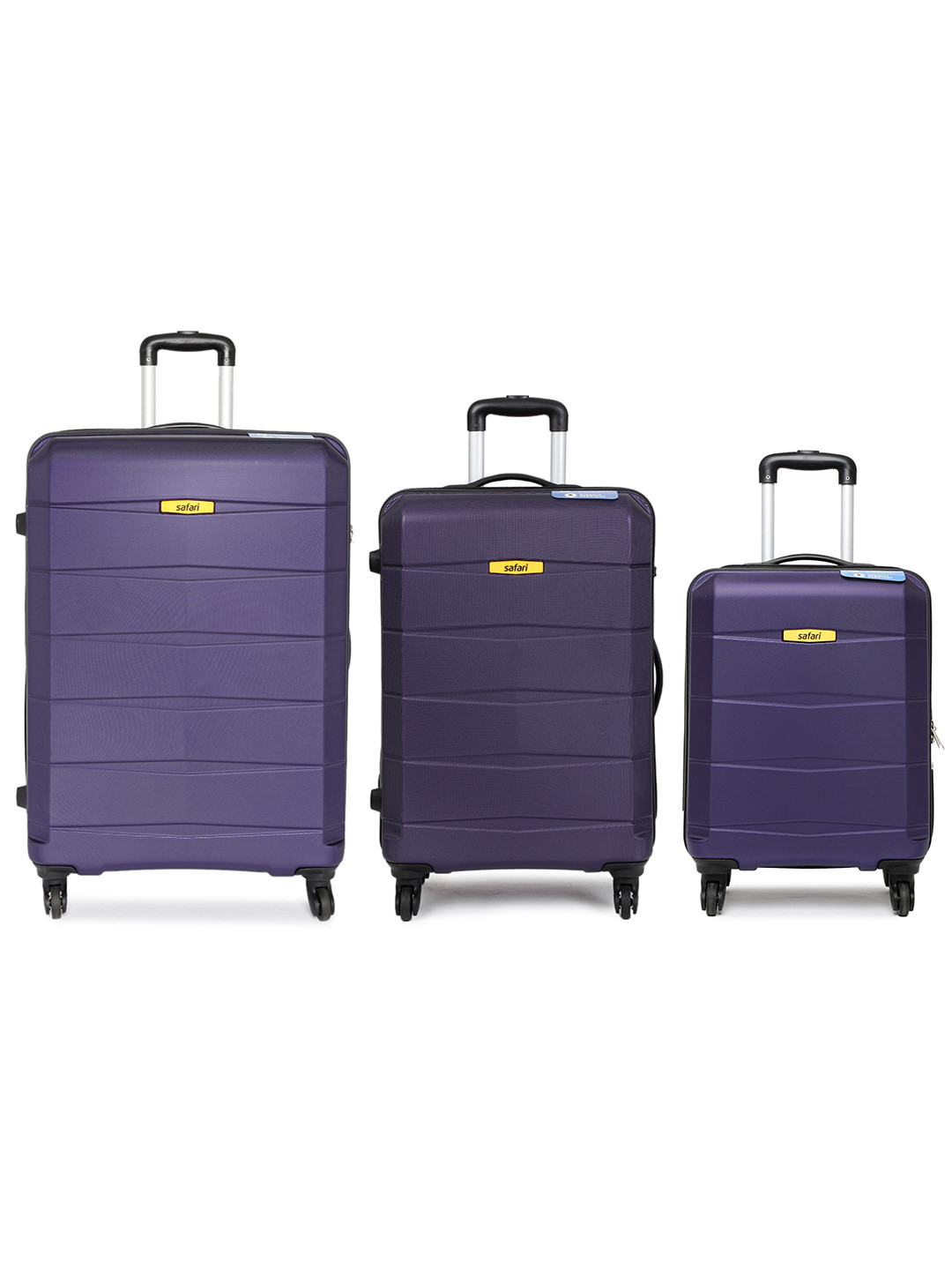 Buy Safari Unisex Set Of 3 Purple Anti Scratch Trolley Suitcases