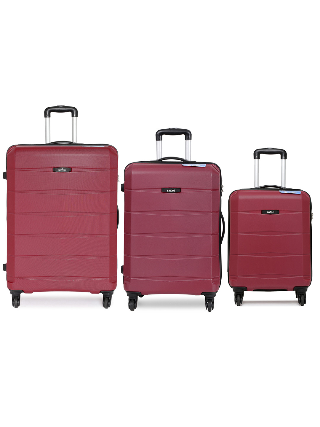 Buy Safari Set Of 3 Maroon Anti Scratch Trolley Bags In Cabin, Medium