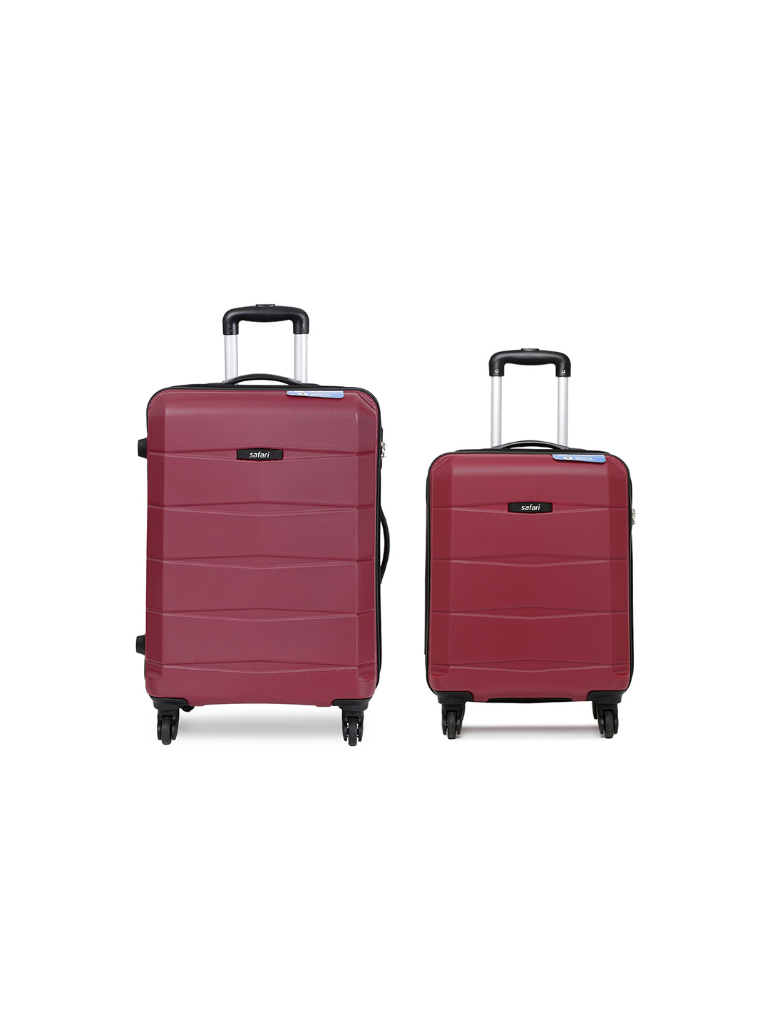 Buy Safari Unisex Set Of 2 Maroon Regloss Antiscratch Trolley Suitcases