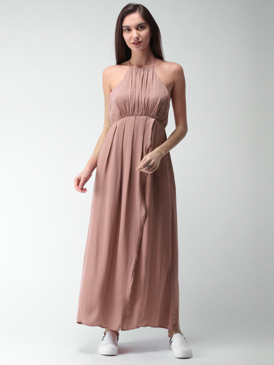 Buy FOREVER 21 Women Dusty Pink Solid Maxi Dress Dresses for Women