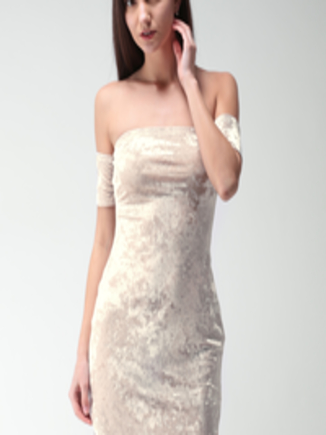 Buy FOREVER 21 Women Beige Solid Sheath Dress - Dresses for Women ...