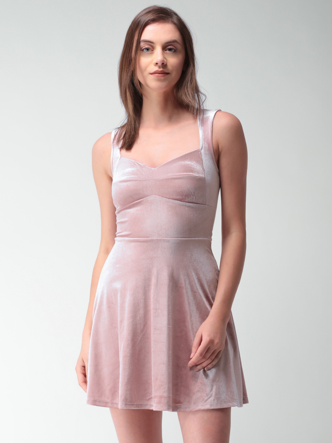 Buy FOREVER 21 Women Pink Solid A Line Dress - Dresses for Women ...