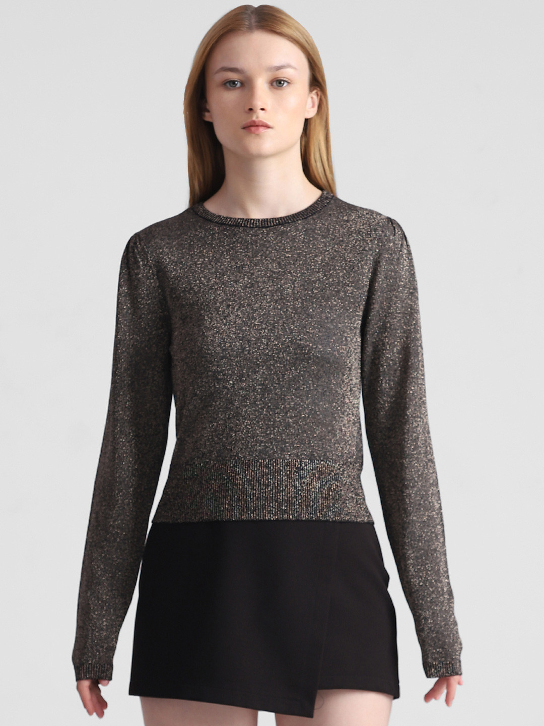 Round-Neck Numbers Print Pullover Sweater main image 1