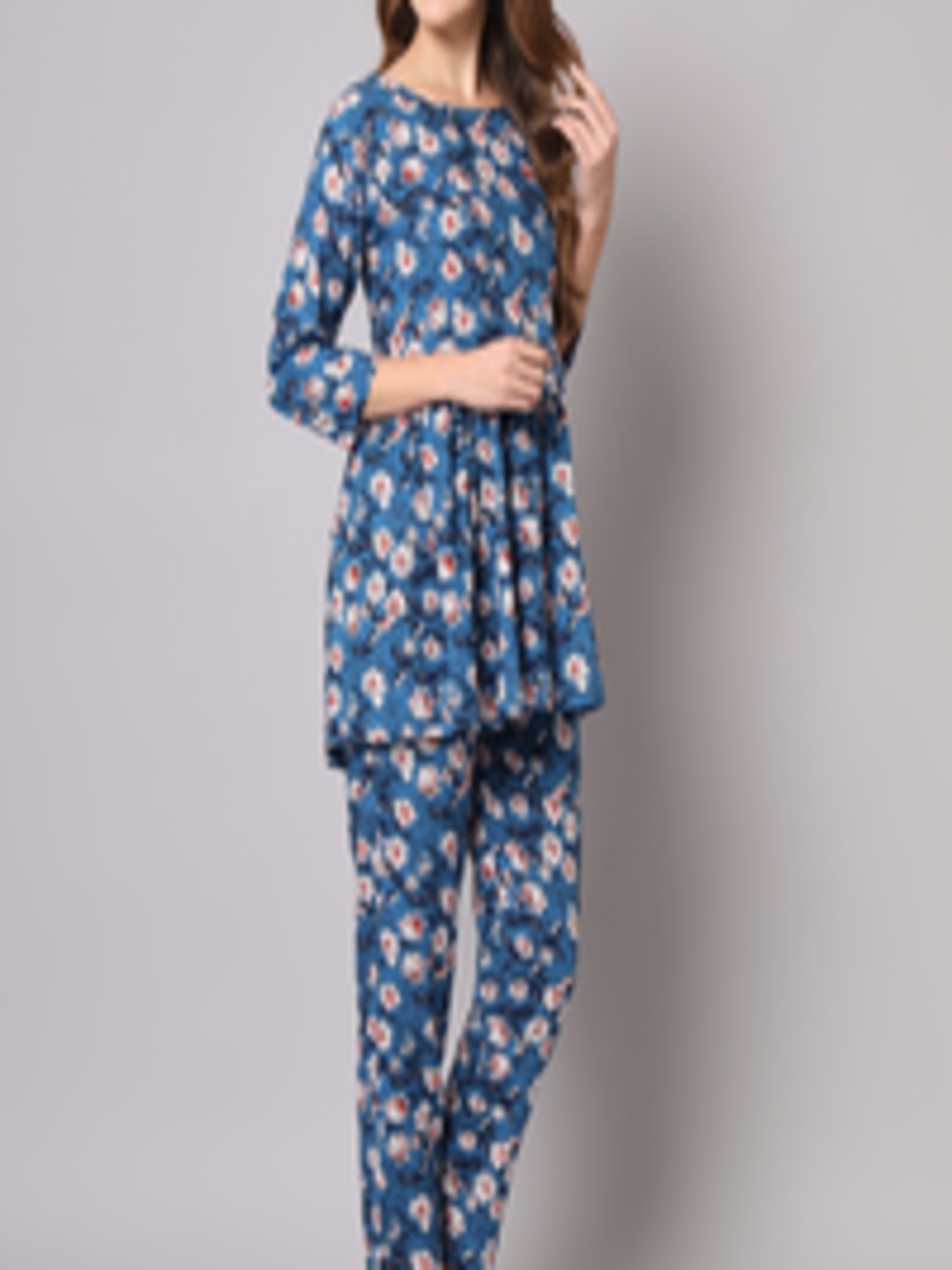 Buy KALINI Floral Printed Pure Cotton Night Suit - Night Suits for ...
