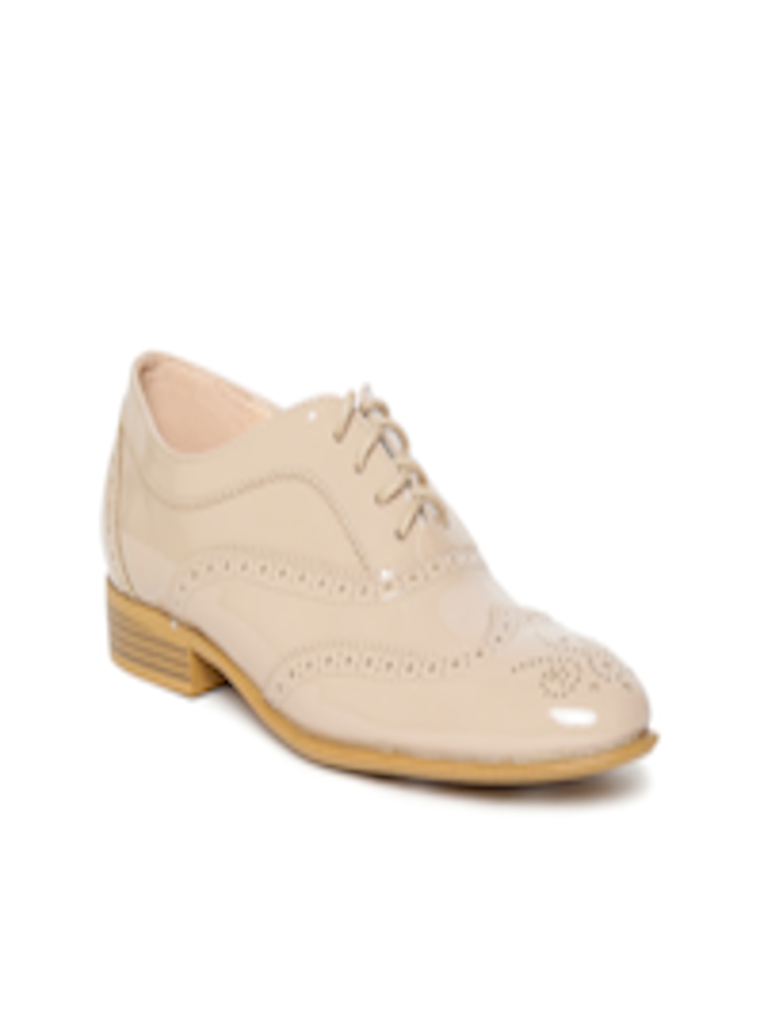 Buy Van Heusen Women Beige Leather Casual Brogues - Casual Shoes for ...