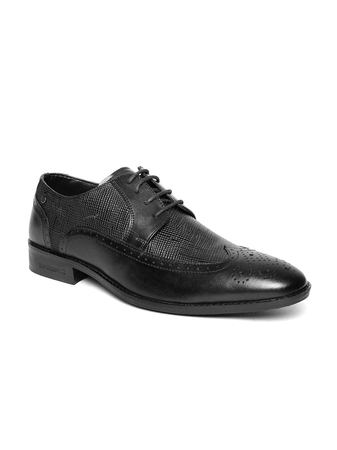 Buy Blackberrys Men Black Textured Leather Brogues - Formal Shoes for ...