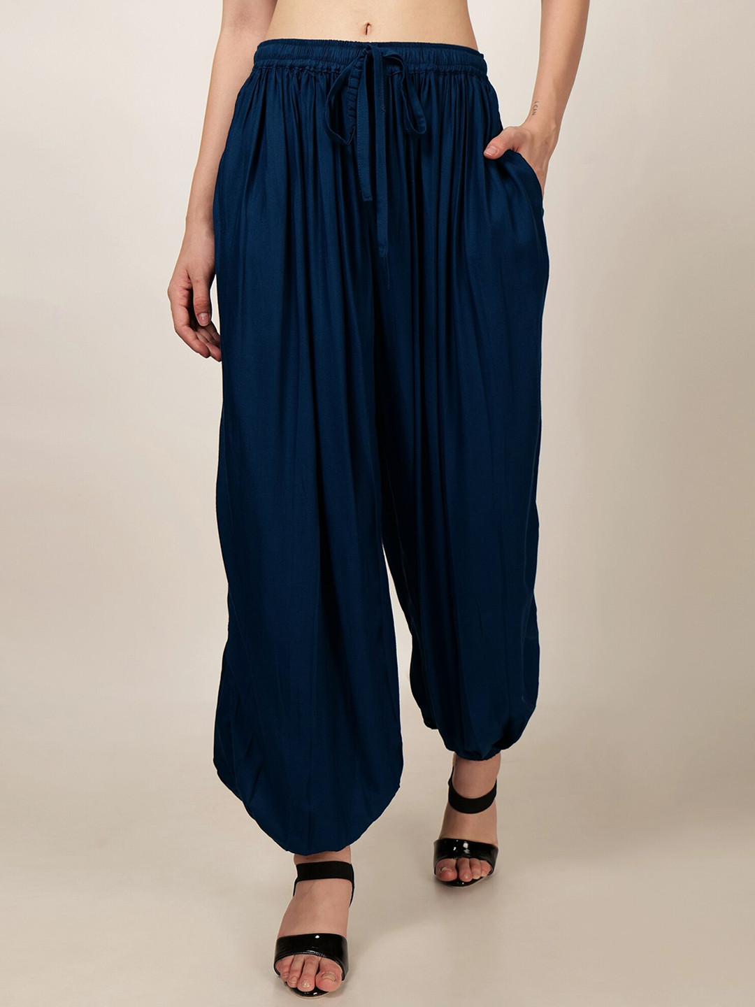 Buy PATRORNA Pleated Mid Rise Loose Fit Harem Pants Harem Pants for