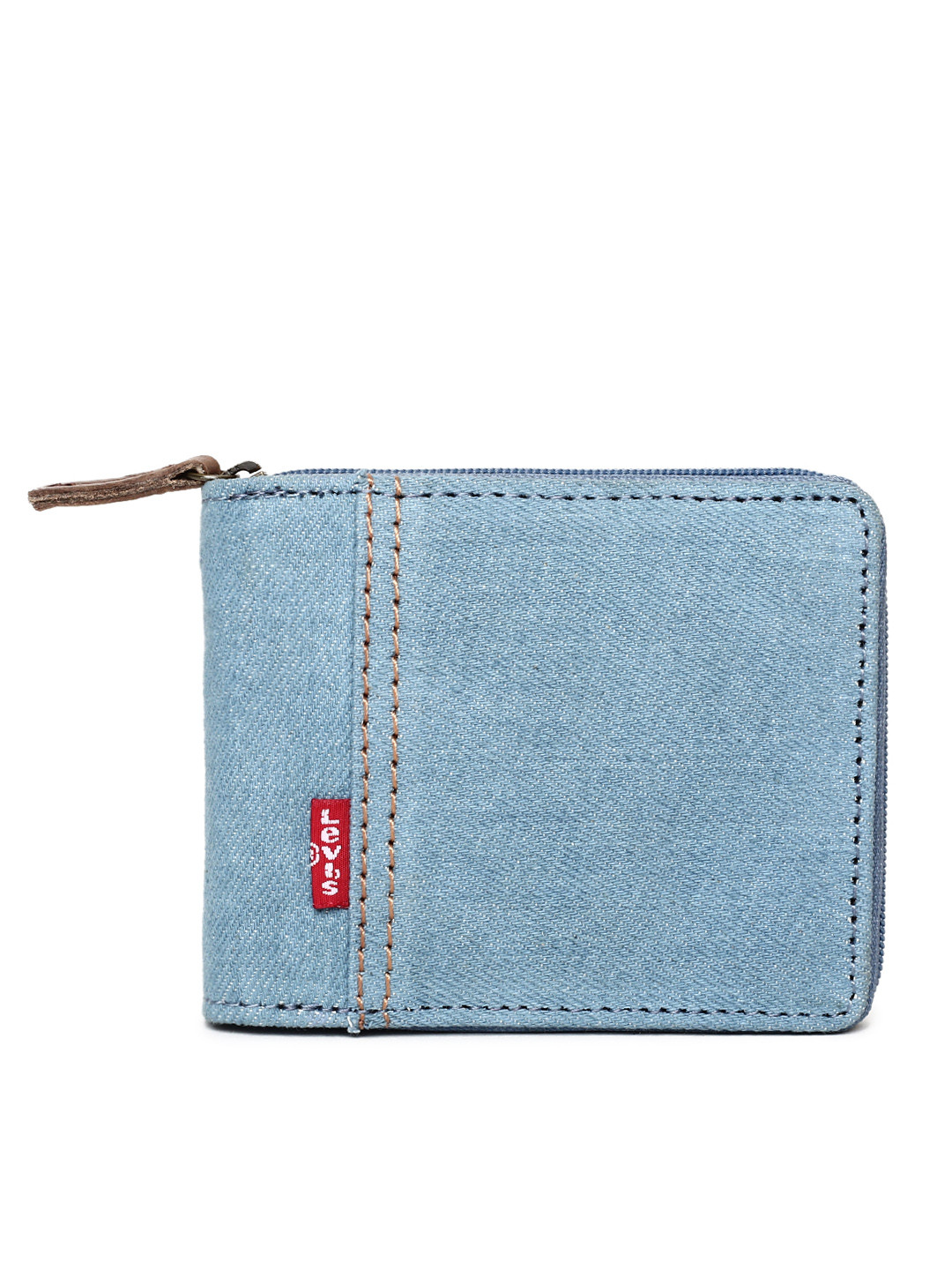 Buy Levis Men Blue Solid Zip Around Wallet Wallets for Men 2408952
