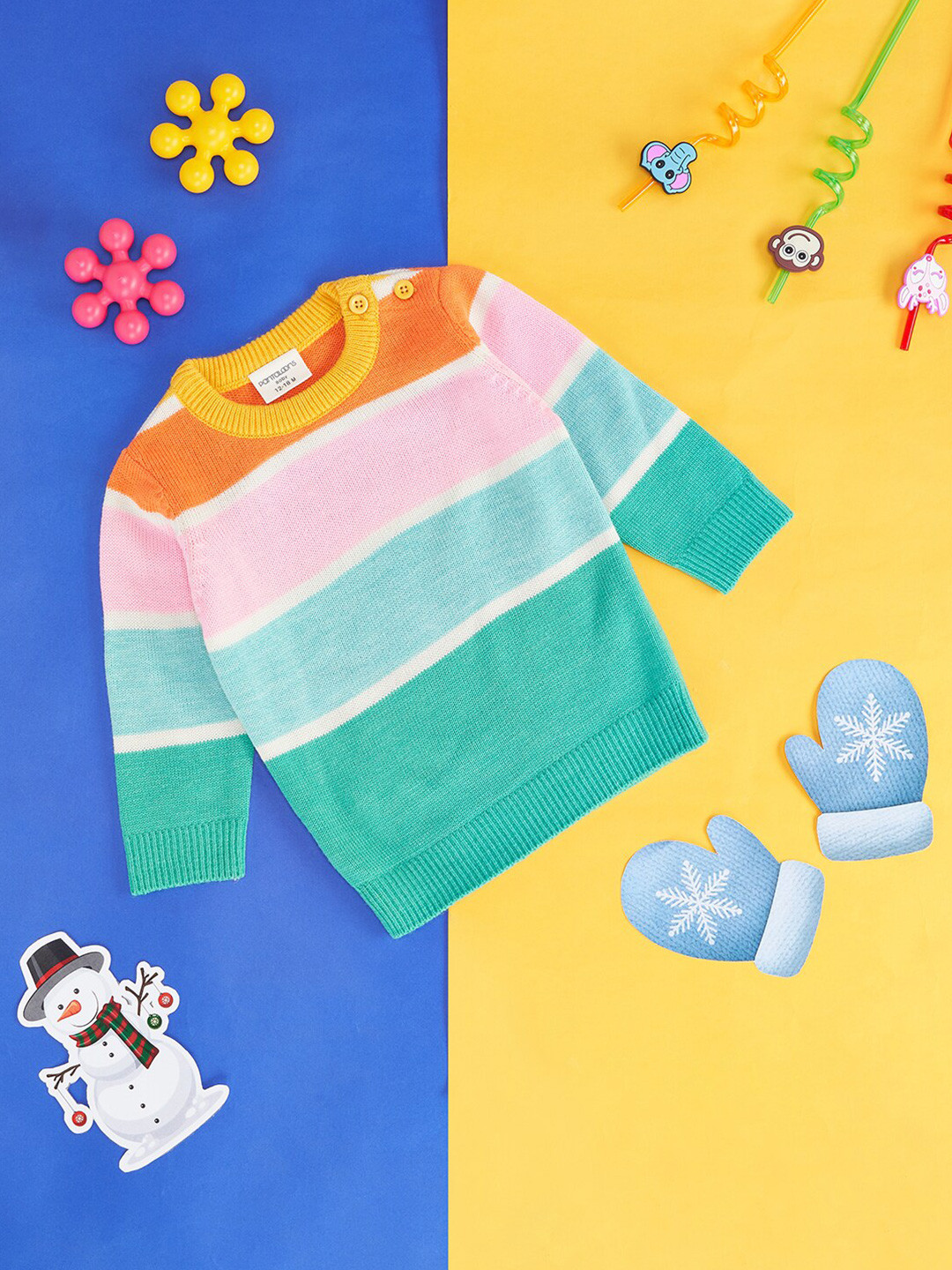 Buy Pantaloons Baby Infants Girls Colourblocked Cotton Pullover ...