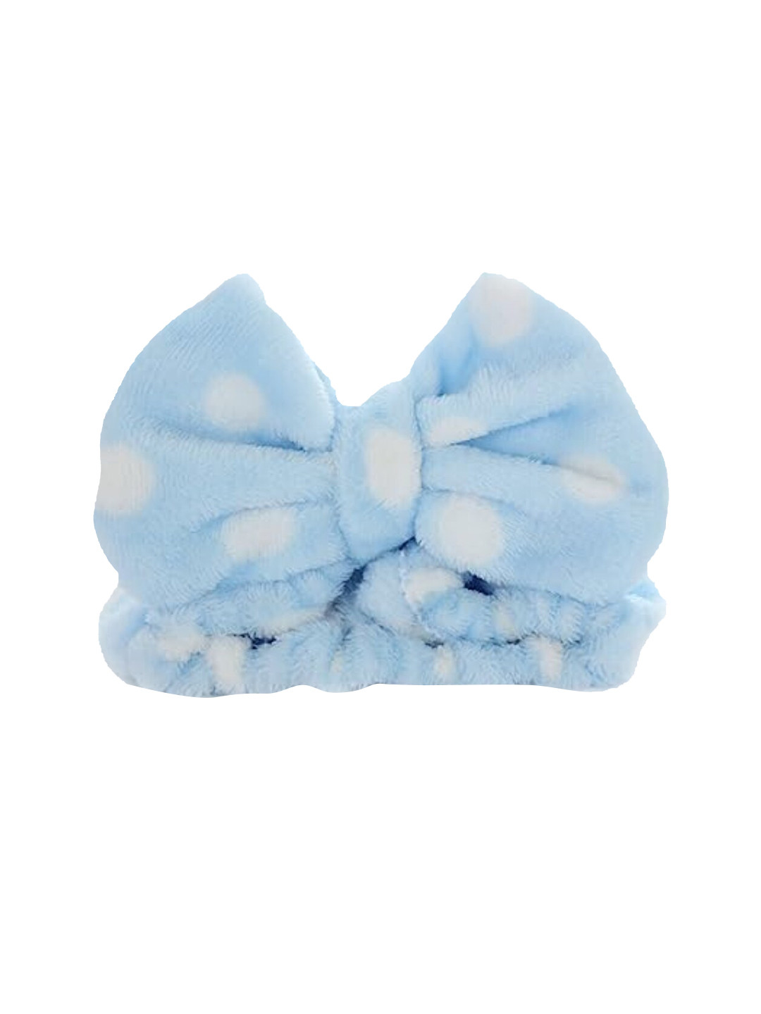 Buy FEELHIGH Facial Spa Makeup Cleansing Cute Bow Velvet Elastic Hair Band Blue Shower Caps