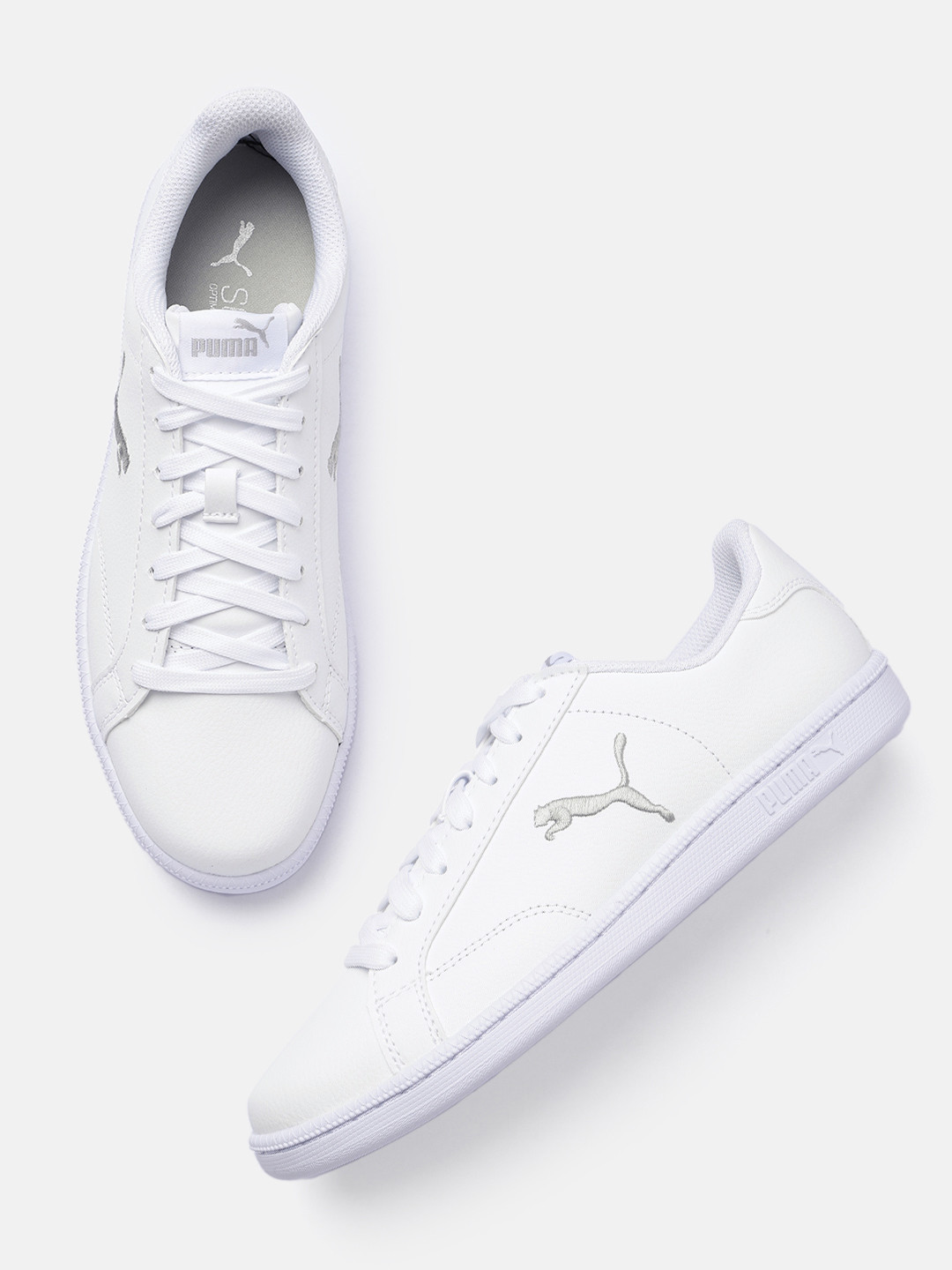 Buy Puma Unisex Solid Smash Cat Leather Sneakers Casual Shoes for