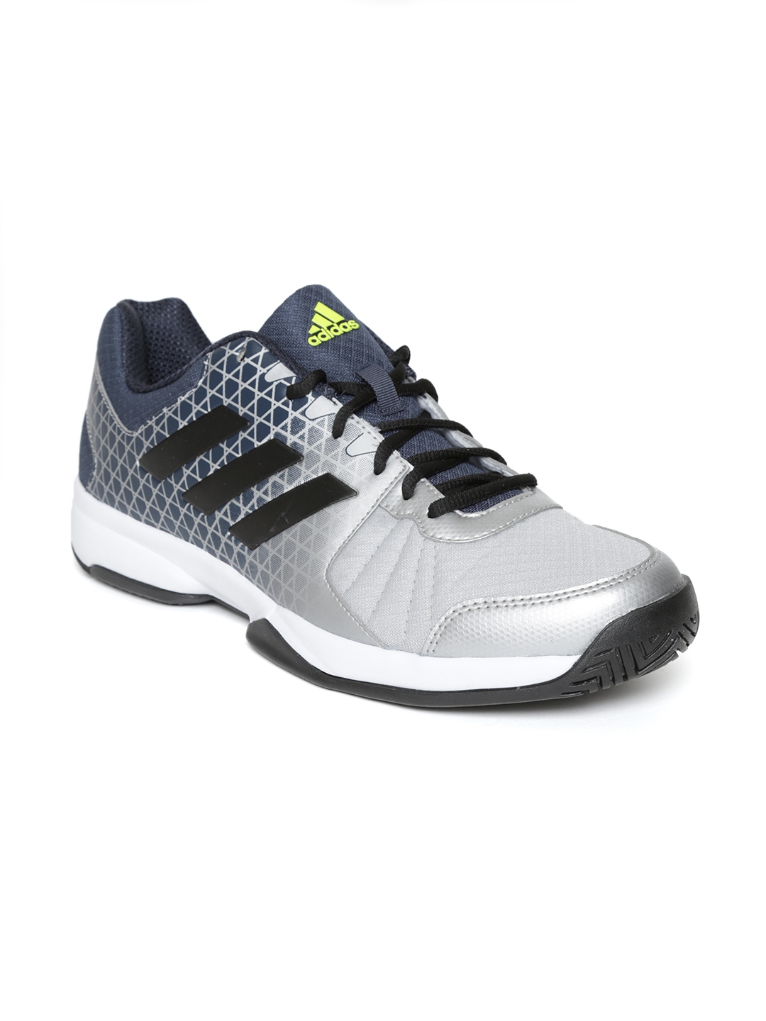 Buy ADIDAS Men Silver Toned & Navy Net Nuts Printed Tennis Shoes - Sports Shoes for Men 2410062 