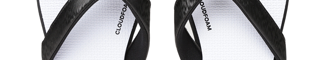 Buy ADIDAS Women Black & White CLOUDFOAM Self Design Thong Flip Flops ...