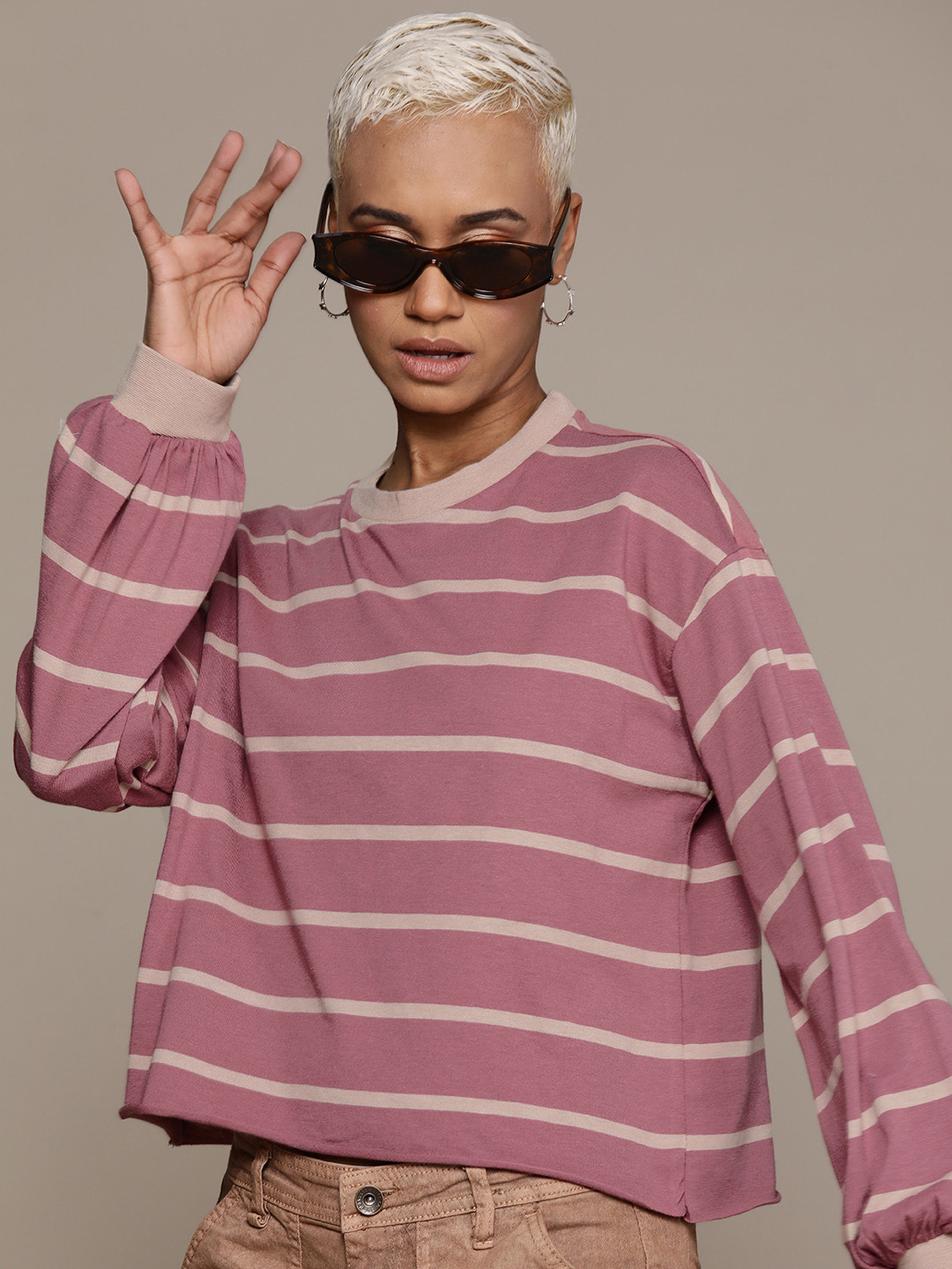 Buy The Roadster Lifestyle Co. Full Sleeves Striped T Shirt - Tshirts ...