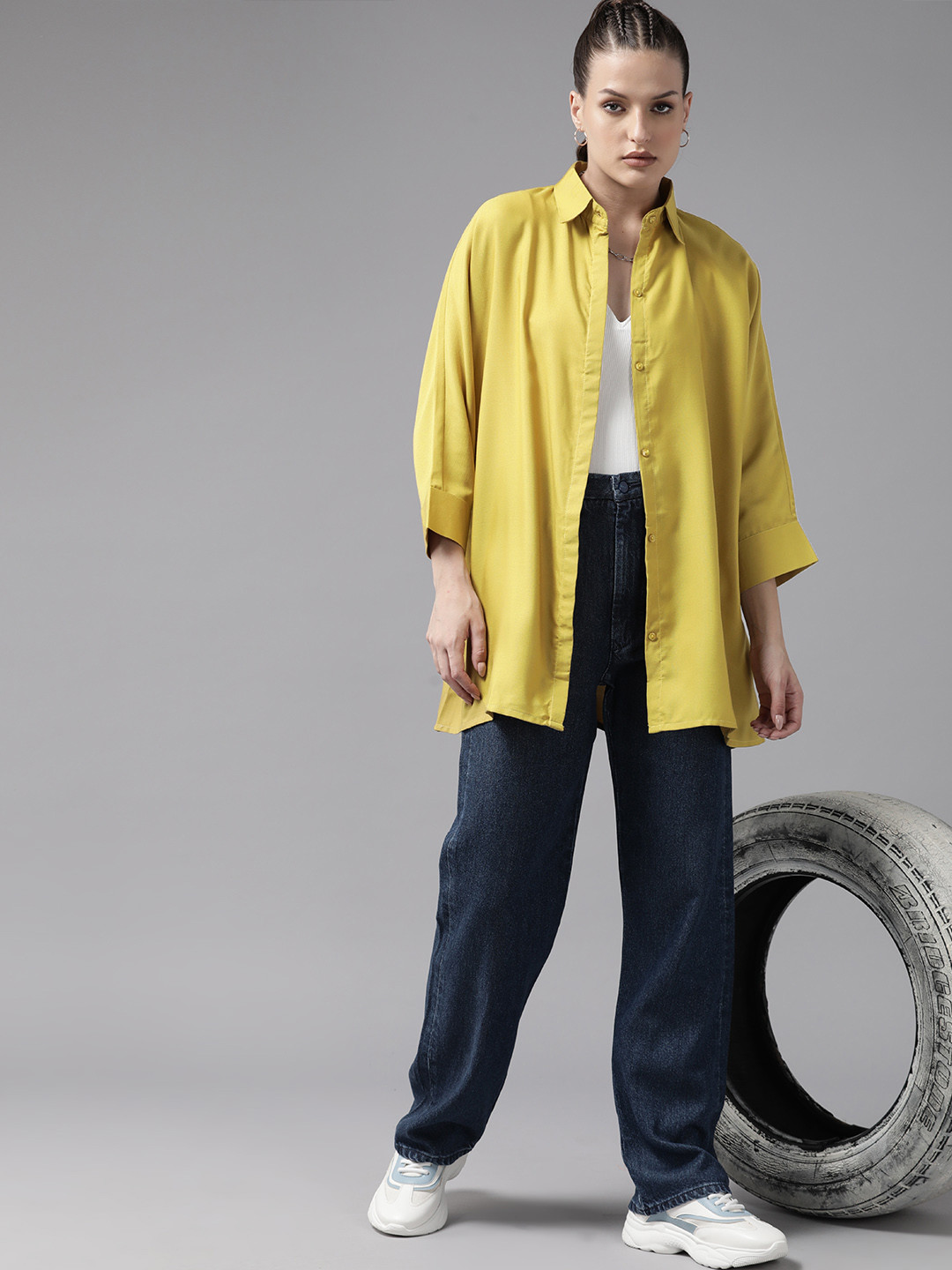 Oversized Longline Casual Shirt Canopy Calm