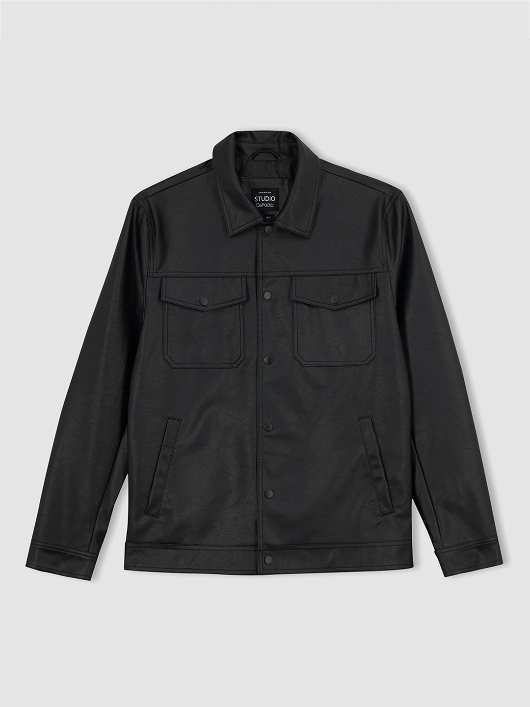 Buy DeFacto Spread Collar Biker Jacket Jackets for Men 24126514 Myntra