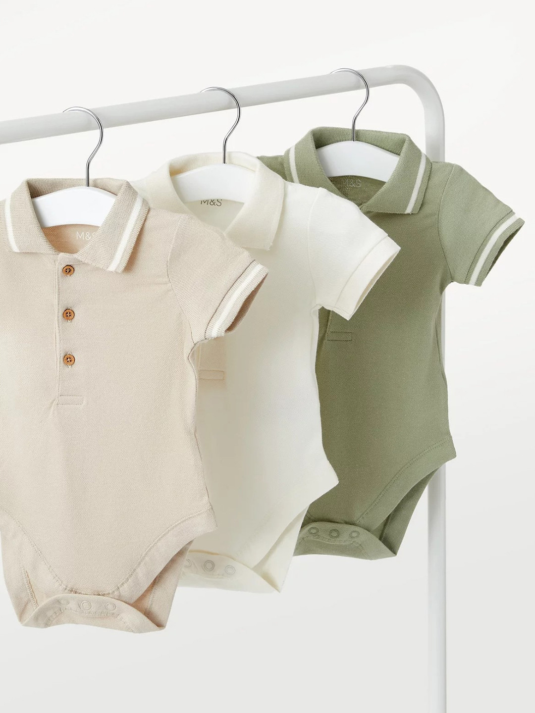 Buy Marks & Spencer Girls Pack Of 3 Polo Collar Bodysuits Bodysuit