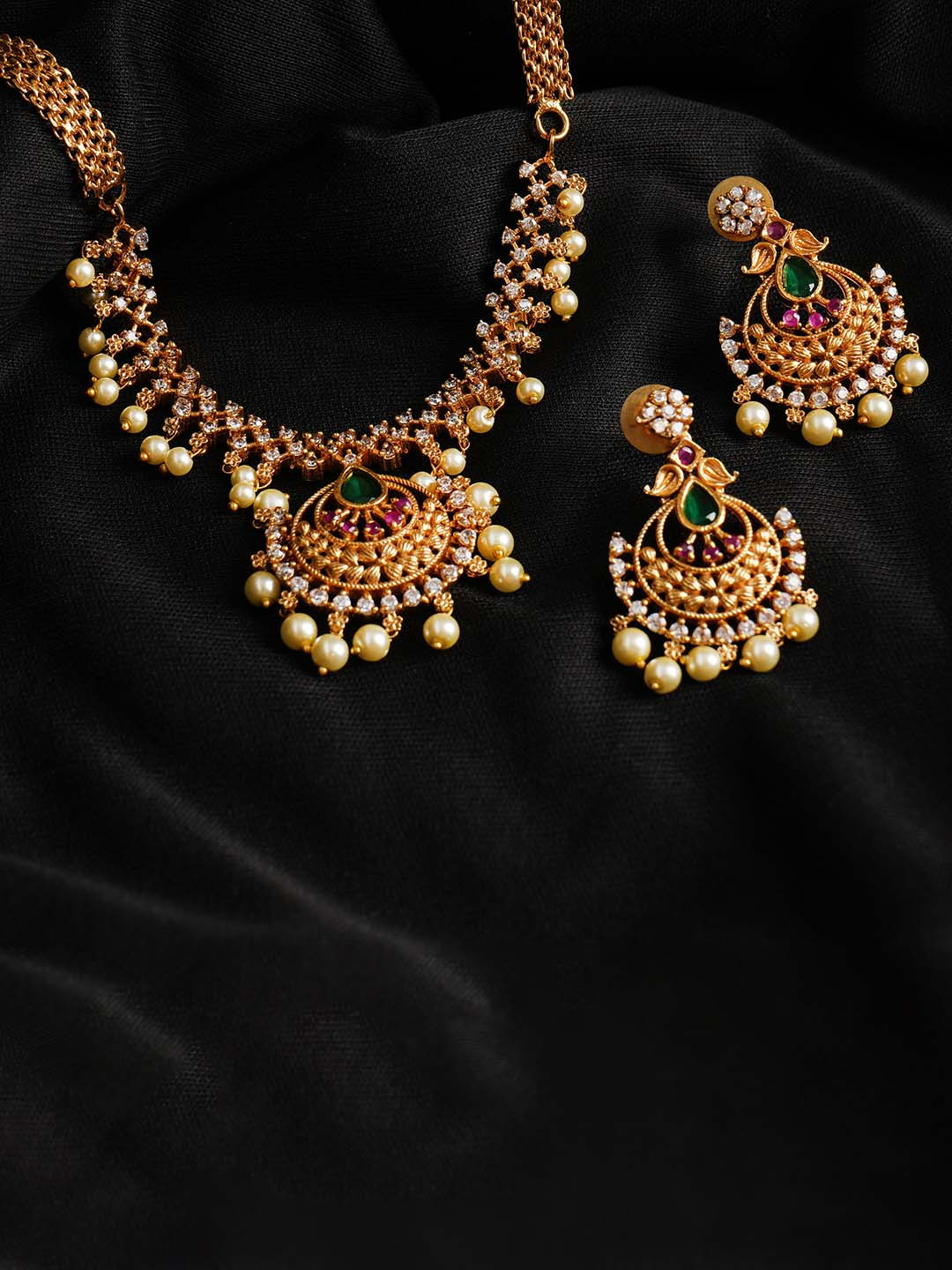 Buy Vriksham Artificial Stones & Beads Studded Brass Plated Jewellery