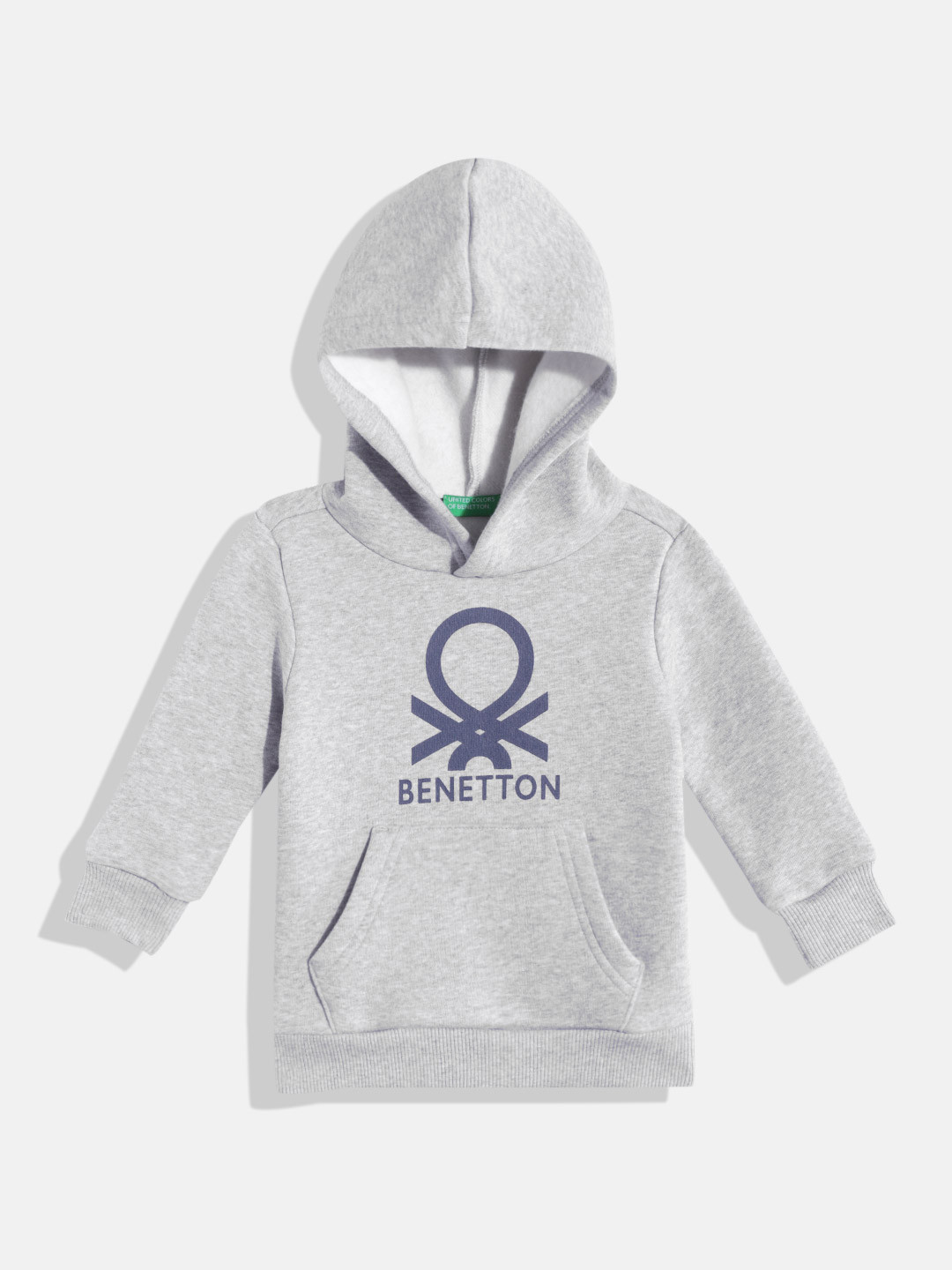 United Colors Of Benetton Jungen Hoodie – Baumwolle, Rundhals, Mit Logo-Print, Bequemer Sweatshirt