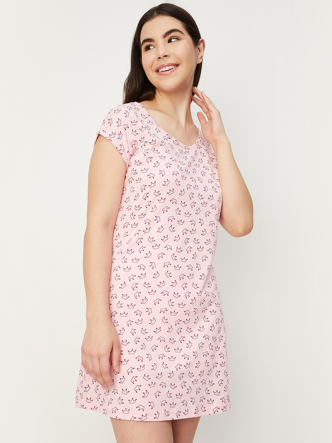 Buy Max Conversational Printed Pure Cotton T Shirt Nightdress