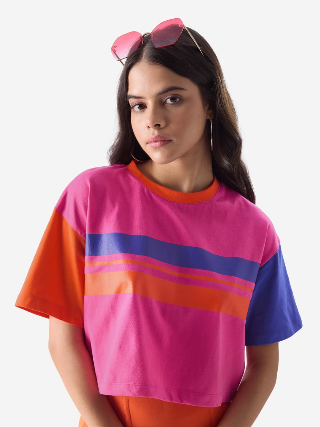 Pre-Order Pink Ribbed Drop Shoulder Tee and Skort Plus Size Set main image 1