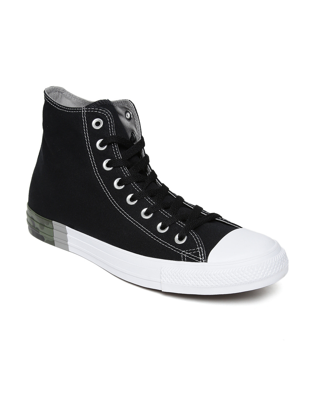 Buy Converse Unisex Black Solid Canvas High Top Sneakers Casual Shoes