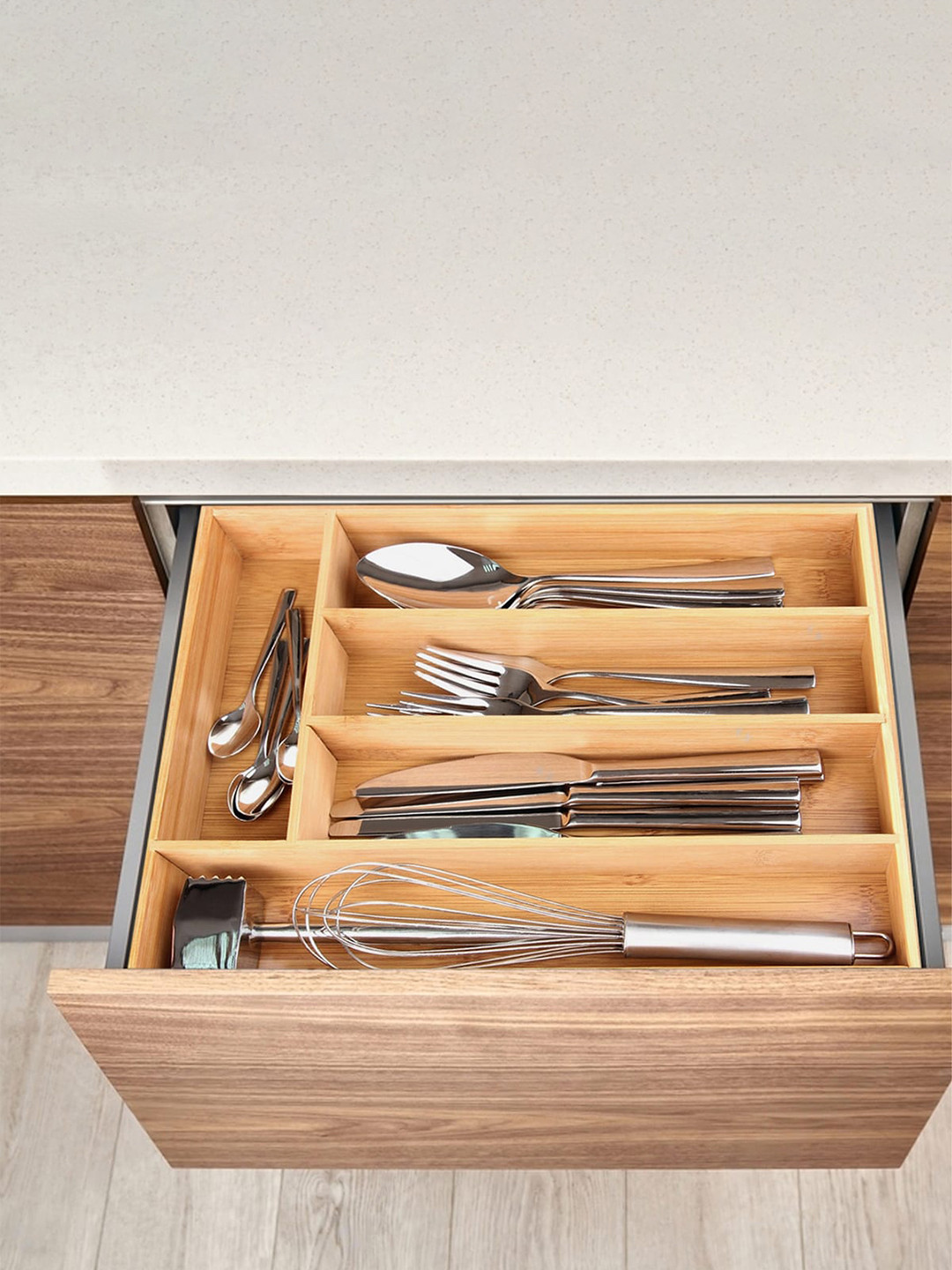 Buy Anko Brown Bamboo Expandable Tray Organisers for Unisex 24196890