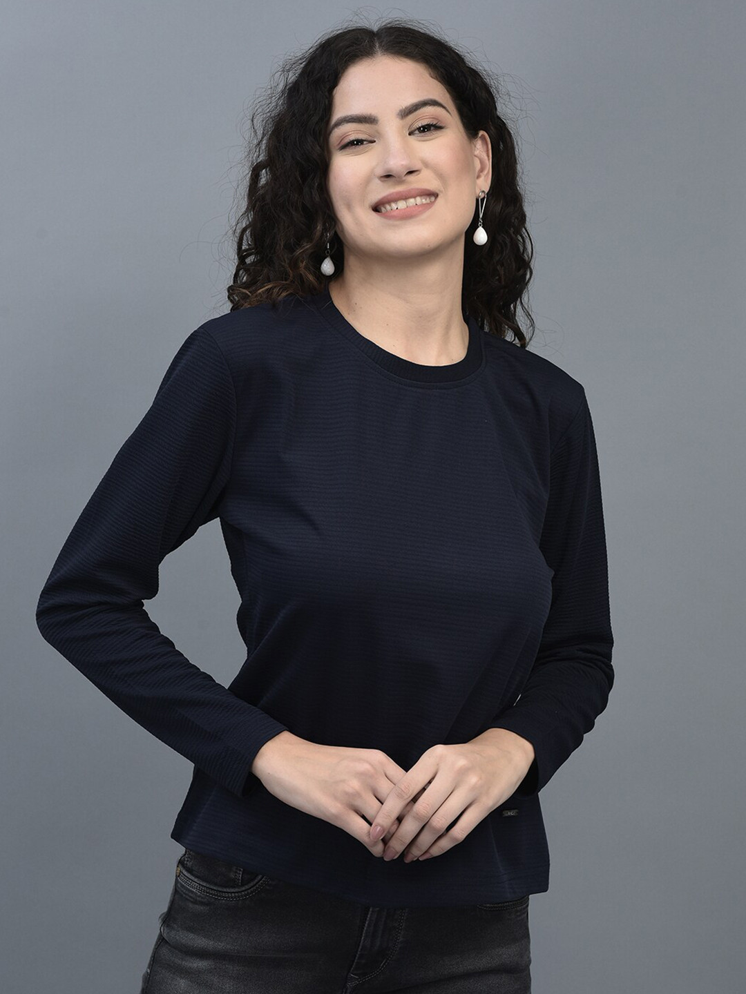 Buy CANOE Round Neck Long Sleeves T Shirt Tshirts for Women 24197564