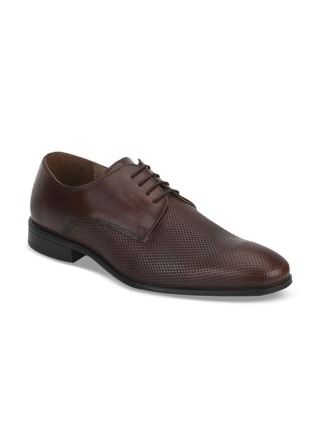 red tape men's dark brown derby shoes