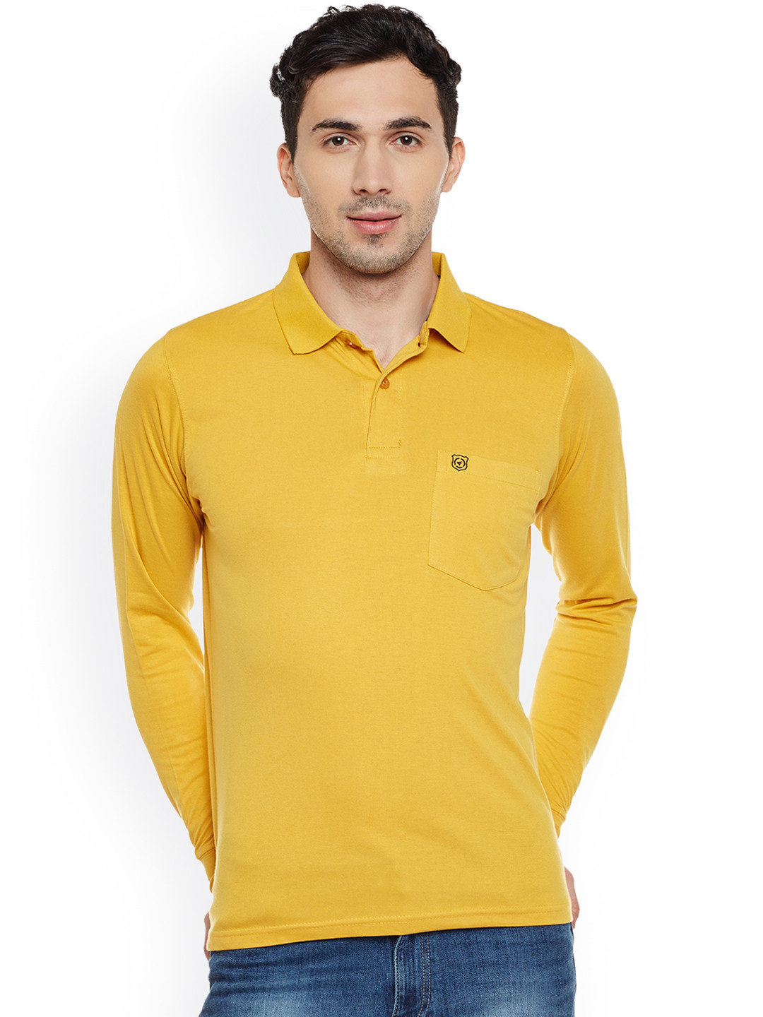 Buy NEVA Men Mustard Yellow Solid Polo Collar T Shirt Tshirts for Men